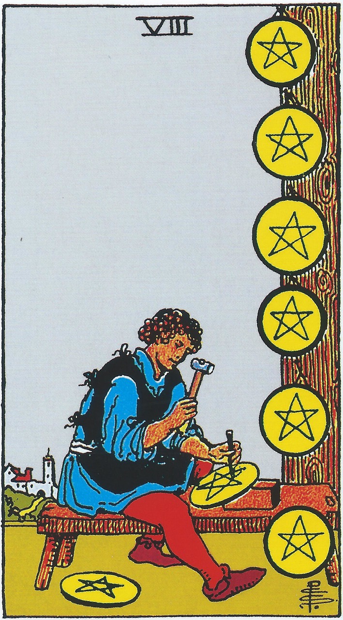 Eight of Pentacles tarot card