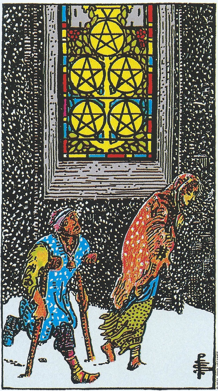 Five of Pentacles tarot card