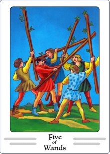 Five of Wands tarot card