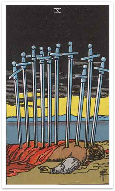 Ten of Swords tarot card