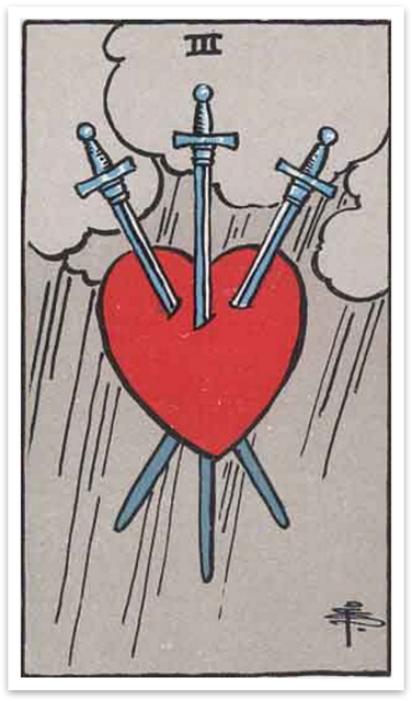 Three of Swords tarot card